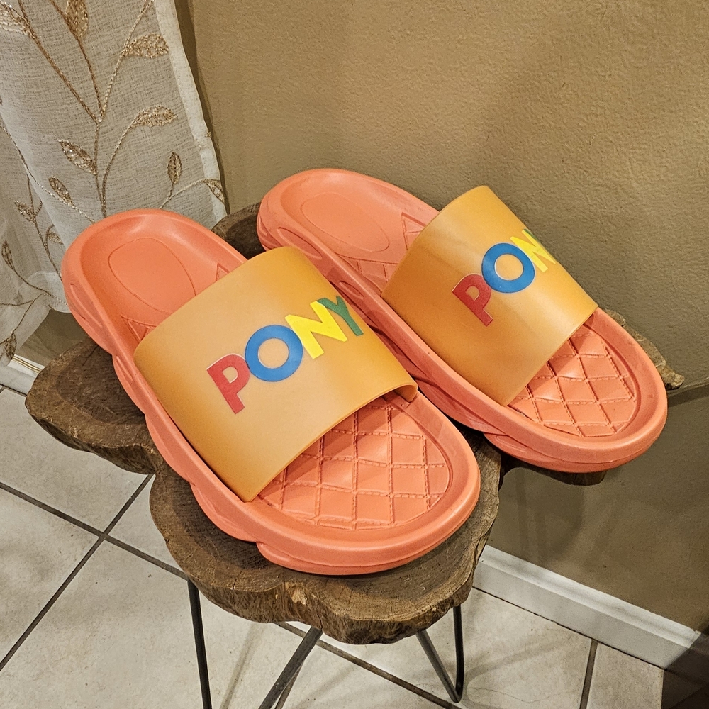 PONY Orange Slide Sandals